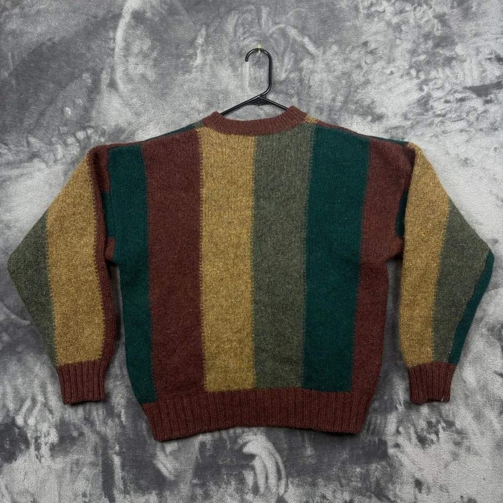 Structure Wool Sweater Mens Medium Multicolor Striped Crewneck Vintage EarthTone